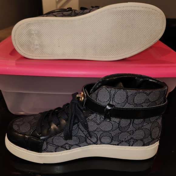COACH Ray Outline High Top Sneakers style #Q7838 - Picture 3 of 6